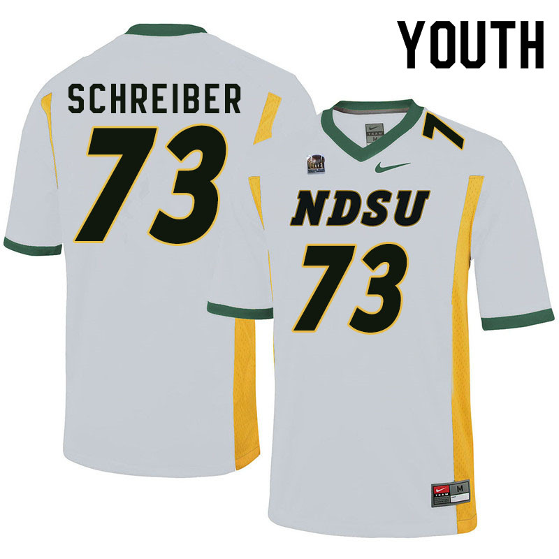 Youth #73 Joe Schreiber North Dakota State Bison College Football Jerseys Sale-White - Click Image to Close